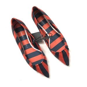 Zara STRIPED FABRIC BALLET FLATS